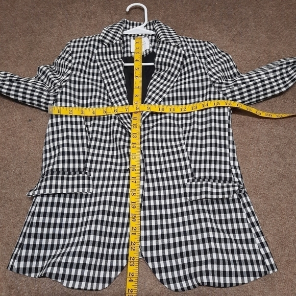 Maison D'Amelie Women's Blazer Checkered Black White Size Small - Picture 4 of 7
